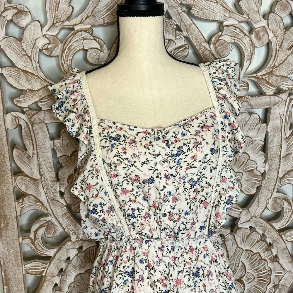 EUC Wild Fable Cottagecore Floral Ruffle Rayon Tiered Sundress Sz S - Picture 2 of 6